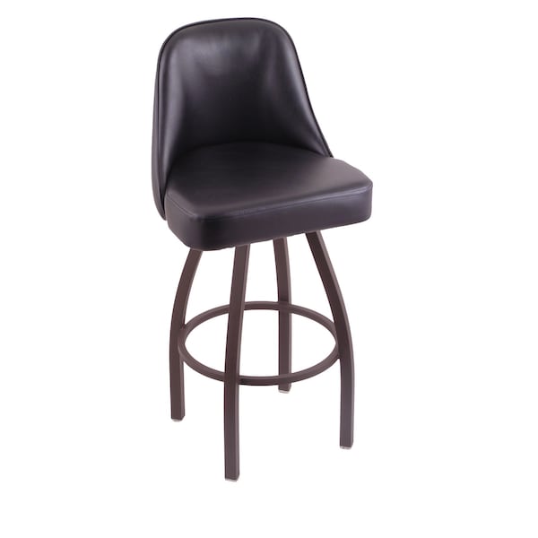Grizzly 36" Swivel Bar Stool, Bronze Finish, Black Vinyl Seat